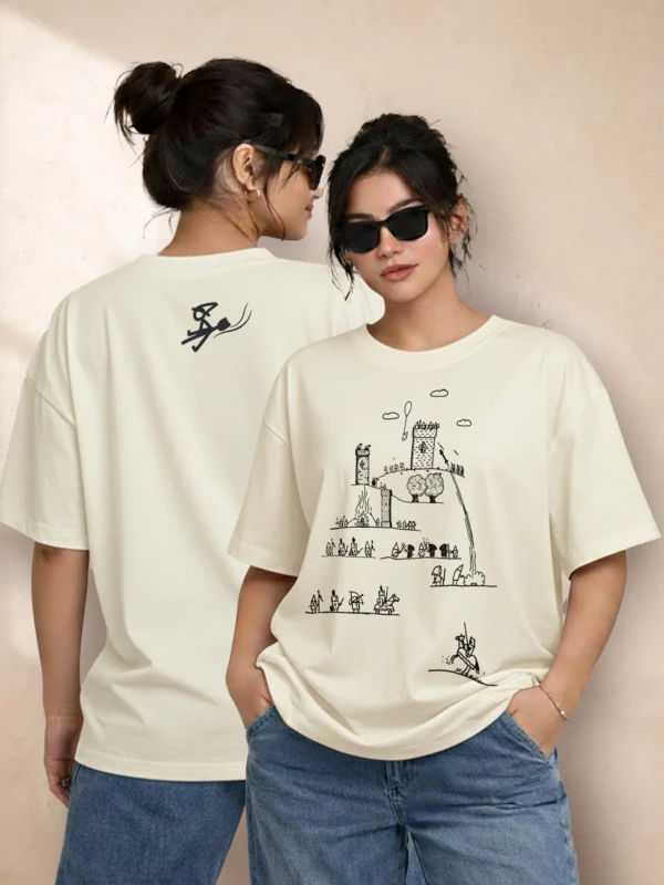 ZT Originals: Women Cartoon Graphic Printed Oversized T-shirt