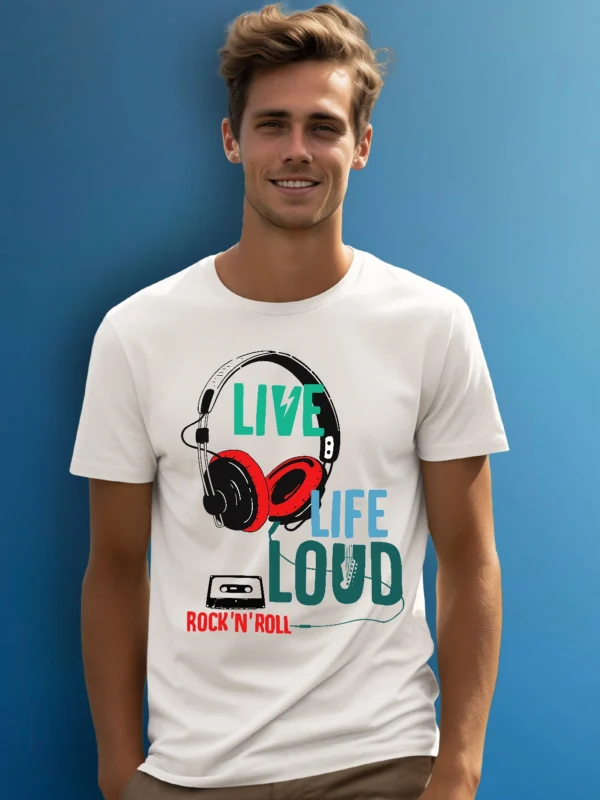 ZT Originals: Live Life Loud Graphic Printed Regular T-shirt