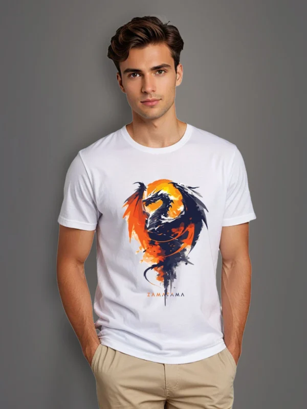 ZT Originals: Unique Dragon Graphic Printed Regular T-shirt