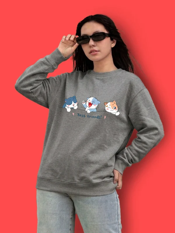 ZT Originals: Laughing Cat Graphic Printed Sweatshirt